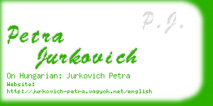 petra jurkovich business card